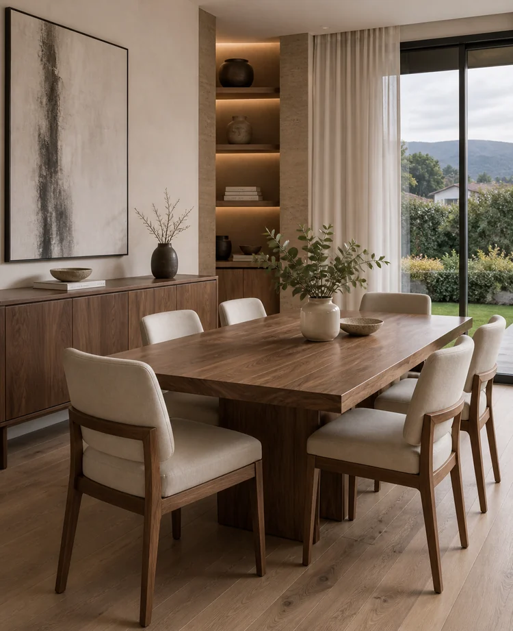 Diseño con estilo de juegos de comedor a medida en Quito