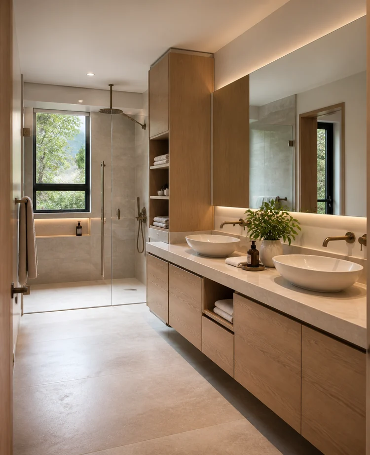 Diseño con estilo de muebles de baño a medida en Quito