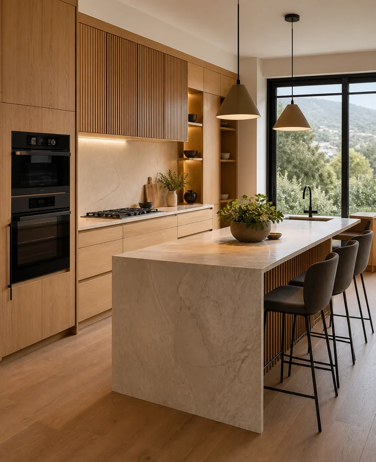 Diseño con estilo de muebles de cocina a medida en Quito